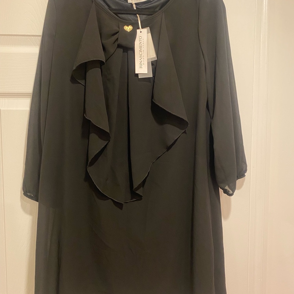 Rinascimento Black Long Sleeve Dress